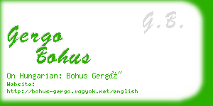 gergo bohus business card